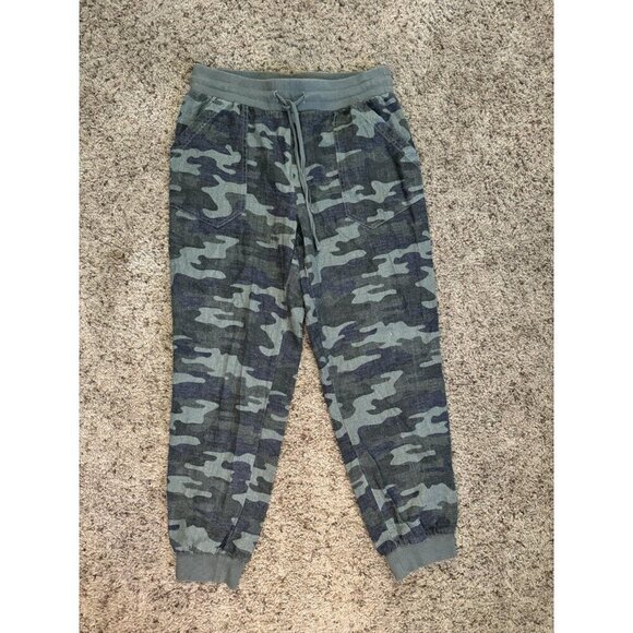Mason & Belle Pants - Womens Camo Jogger Pants Crop Ankle Linen Blend Casual Beach Travel Outdoor SM